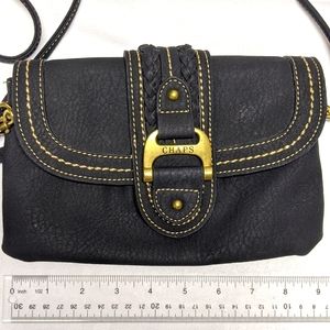 Chaps Black Faux Leather Purse